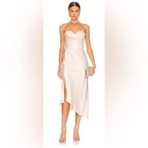 Alice + Olivia Cream Asymmetrical Dress